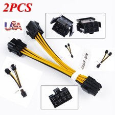 2PCS PCIE 6 6 pin Female to PCI-E 8 pin Male GPU Power Cable Splitter 18AWG 15cm