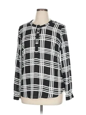 Olive and Oak Women Black Long Sleeve Blouse XL