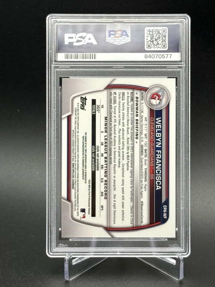 Welbyn Francisca 2023 Bowman Chrome 1st Green Ref. Auto /99 PSA 10-10 💎💎 - Image 2 of 2