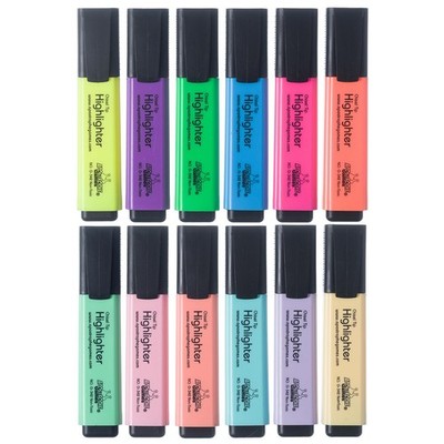 12 Highlighters, Chisel Tip Assorted Color Set, Fluorescent and Pastel Colors...