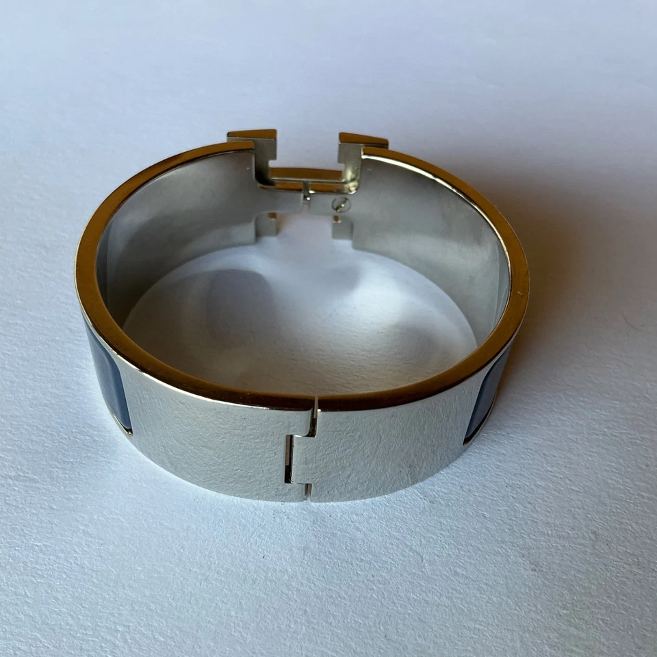 Brazalete Brazalete HERMES PM Talla Azul Marino Esmalte Paladio HW Clic Clac H Foto 3 de 4