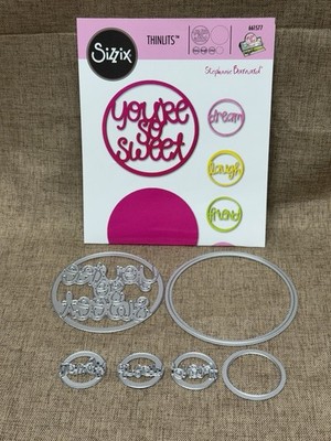 Sizzix Thinlits Word Circle #661577 - You re So Sweet, Dream, Laugh, Friend