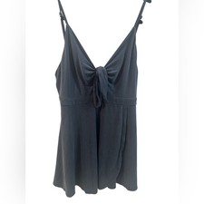 Urban Outfitters Navy Tie-Front Cami flow Top