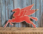 Vintage Die-cut Mobil Pegasus Gas Oil Porcelain Metal Sign