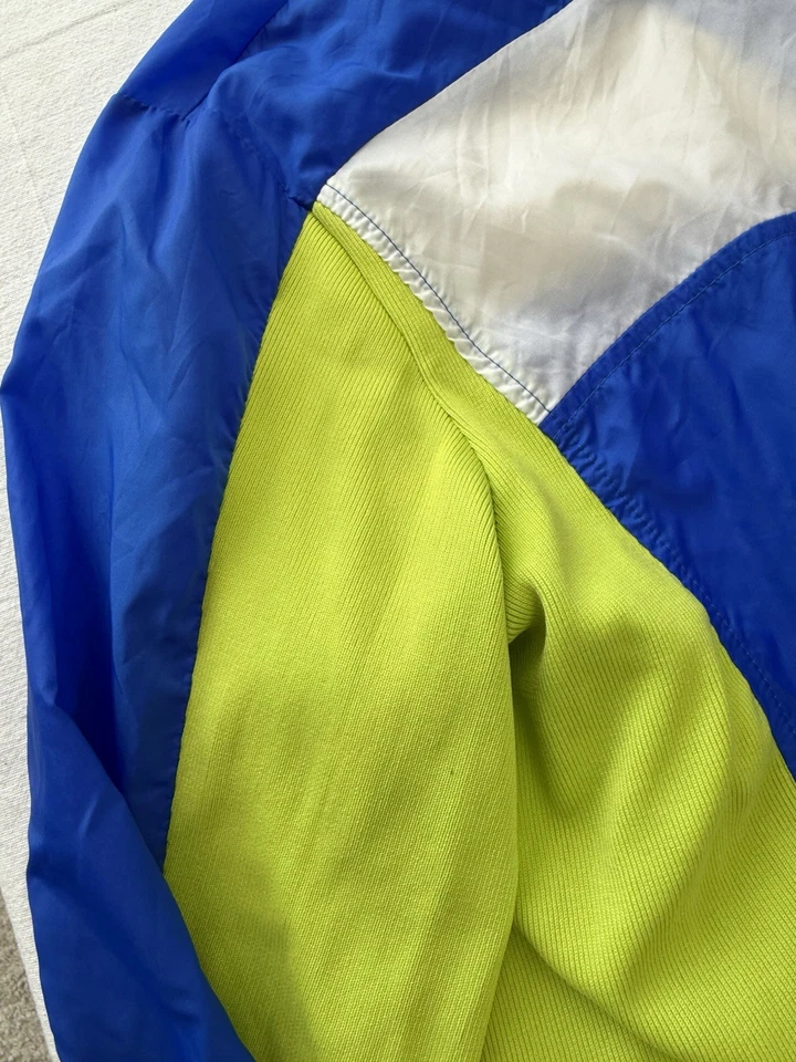 Chaqueta deportiva deportiva deportiva deportiva Nike para hombre azul amarillo blanco XL vintage ciclismo Foto 3 de 4