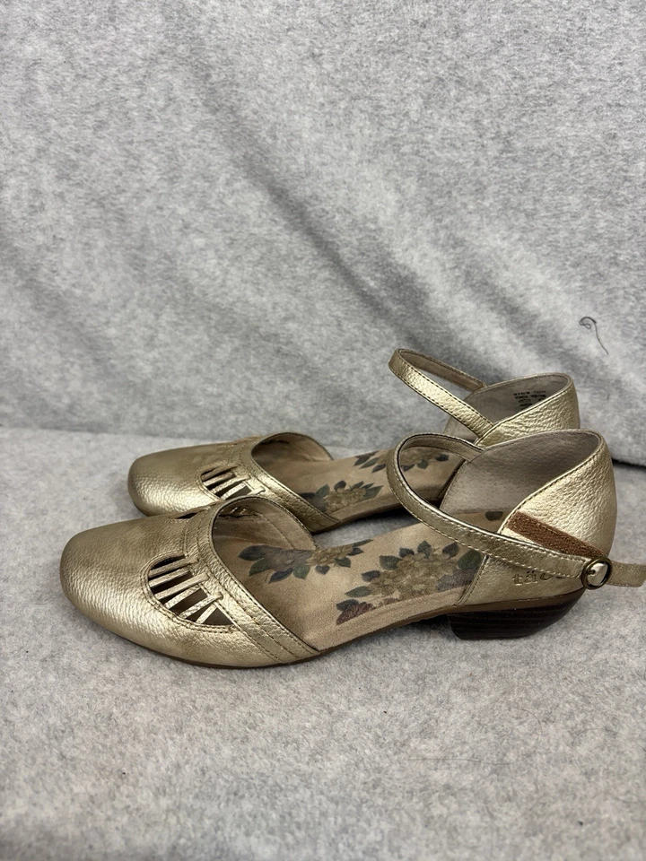 Zapatos Taos Para Mujer Talla 8 Honor Cuero Mary Jane Gancho y Lazo Correa Comodidad Dorado Foto 4 de 4