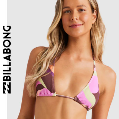 BNWT BILLABONG WOMEN S SWIRLIN TIDE RETRO PRINT BIKINI TOP (SIZE SMALL/ 8)