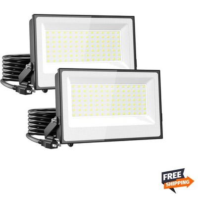 120W Flood Lights Outdoor, 12000lm Bright LED Work Light with Plug, 6500K Day...
