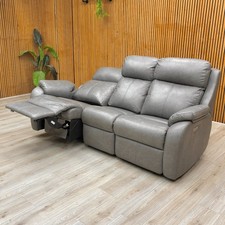 Furniture Village G Plan 'Kingsbury' 3 Seater Sofa Grey Leather Power Recliner