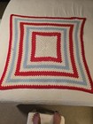 Baby/ Lap Blanket Afghan VTG 70s Hand Crocheted 35x35”