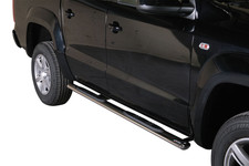 Schwellerrohre oval mit Tritt für VOLKSWAGEN Amarok 2H 2010> Edelstahl mit TÜV