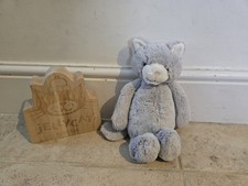 Jellycat London Authentic Bashful Kitty Cat Light Grey *Tag cut*