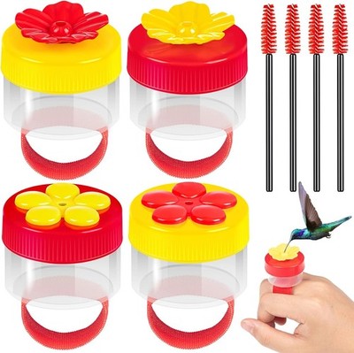 Hand Held Hummingbird Ring Feeders, 4Pcs Mini Feeder with... 