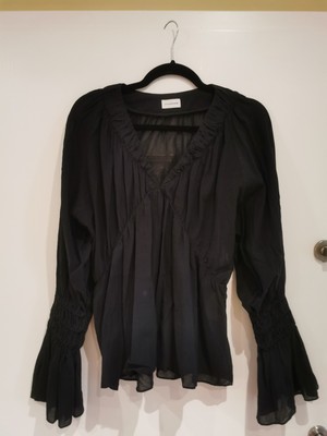 By Malene Birger Yennas Bluse aus Bio-Baumwolle, Größe 38, Schwarz