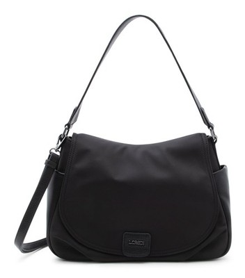 L.CREDI Sadma Flapbag Schultertasche Umhängetasche Tasche Schwarz schwarz