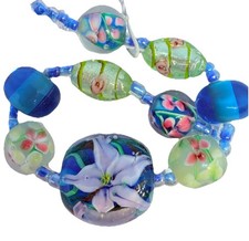Designer Lampwork Glass Bead Strand