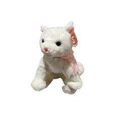 Ty Beanie Buddy  FLIP the White Cat RARE 1999 MWMT Plush Stuffed Animal Toy Pink