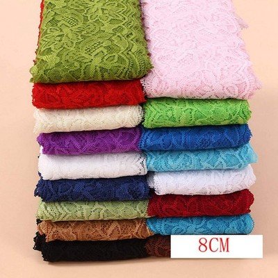 Delicate 5 yards lots Elastic/Spandex lace trim Soft Flower Stretchy trim 765
