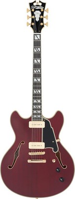 D'Angelico Deluxe DC Semi-hollowbody Electric Guitar - Satin Trans Wine