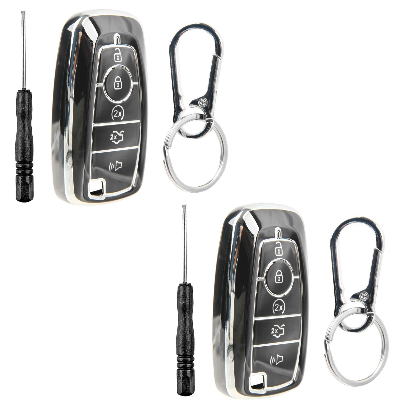 2 Remote Key Fob Shell Case Polymer Cover for 2017 2018 2019 2020 2021 2022 Ford