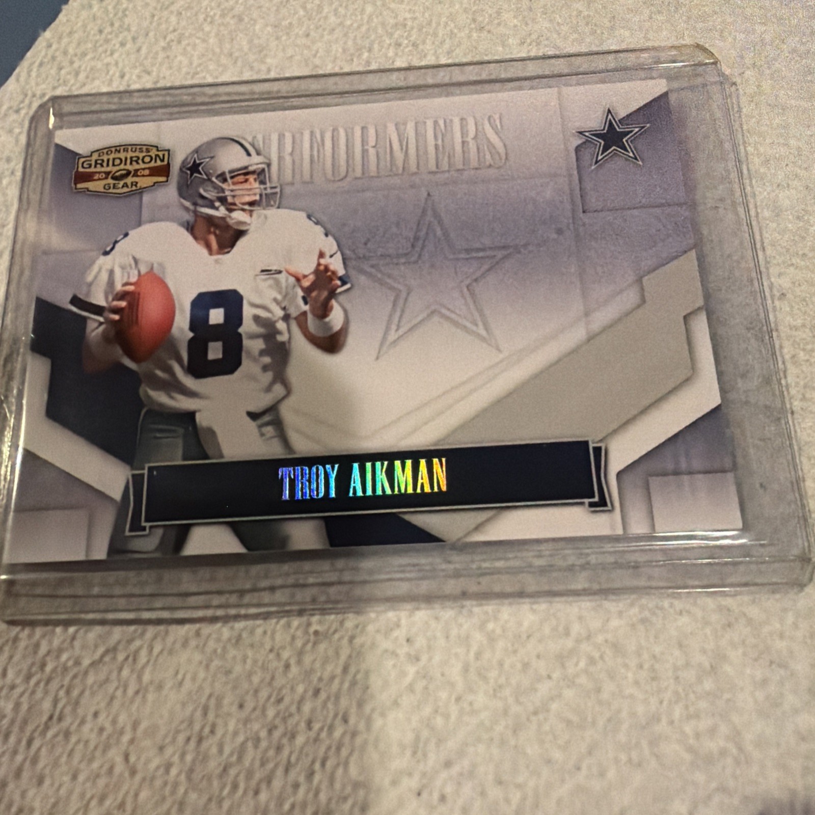 Troy Aikman Cowboys 2008 Donruss Gridiron Gear Performers Gold Insert /500 #P-45