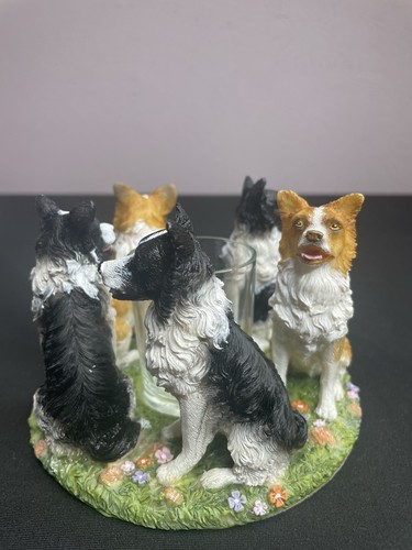 Border Collie Dog Candle Holder-Continental Creations 2002 “True Friends Play” - Picture 4 of 9