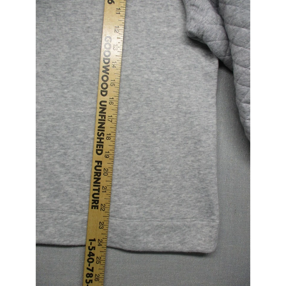 LOFT Grey Quilted Puffed Sleeve Ribbed Cuff Crewneck Sweatshirt Women Size XL - Image 4 of 4