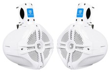 Rockville Pair RWB65W 6.5" White 2-Way Marine Wakeboard Tower Speakers, 250W Tot