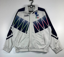 Vintage White Diadora 1994 World Cup Track Jacket Size M
