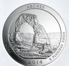2014 5 Oz Silver America The Beautiful ARCHES UTHA Unc Fine .999