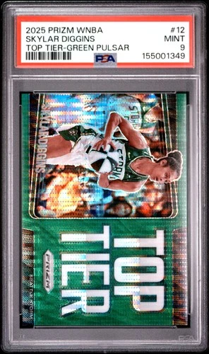 2025 PANINI PRIZM WNBA TOP TIER GREEN PULSAR #12 SKYLAR DIGGINS 3/25 PSA 9