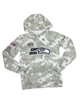 Seattle Seahawks Hoodie Boys Medium 10/12 Salute to Service Camo NFL Nike