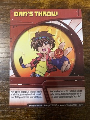 Bakugan Card - Dan's Throw - Red Ability Card - BA162 - 30/48 - 2008