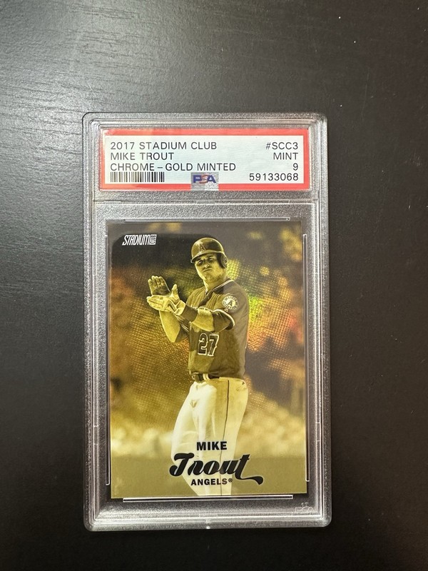 2017 Stadium Club Chrome Mike Trout #SCC-3 Gold Minted Refractor PSA 9 Angels