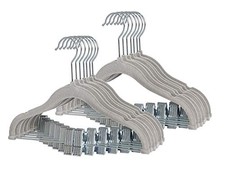 Non-Slip Clothes Hangers for Baby and Kids 20-Pack Velvet Hangers with Gray