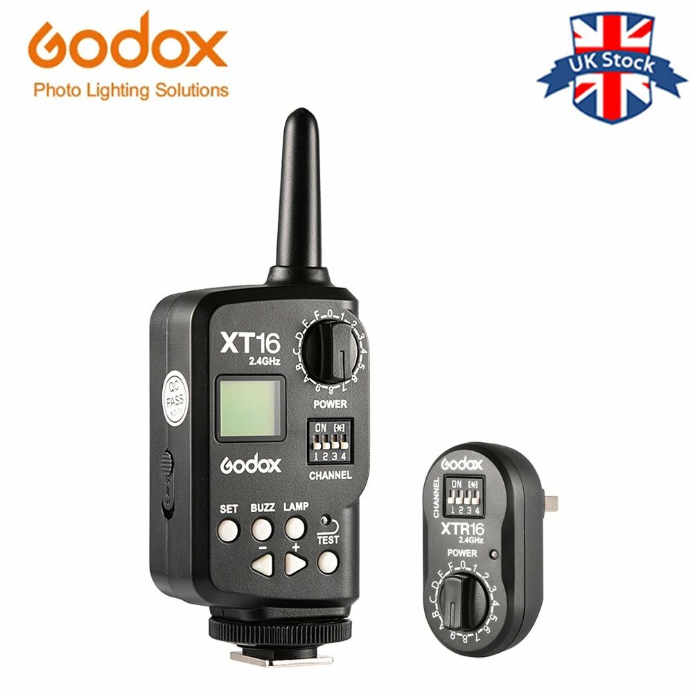 UK Godox XT-16 Wireless Strobe Head Flash Trigger With XTR-16