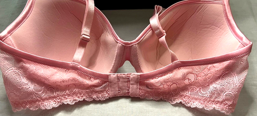 Victoria's Secret BH Gr. 36 D rosa Blumen Spitze Bügel Polster Rückenverschluss - Bild 4 von 6
