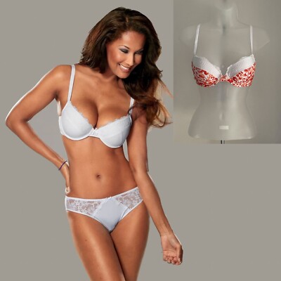 Petite Fleur 2er Pack Push-Up BHs in Orange + Weiß