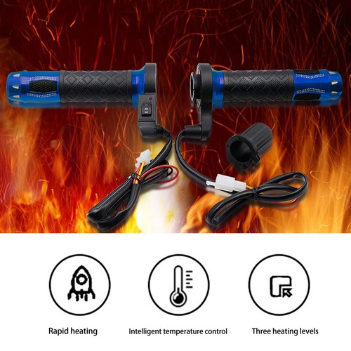 1 par de empuñaduras eléctricas calientes de aleación de aluminio con mango térmico para motocicleta de 12 V FF - Imagen 7 de 23