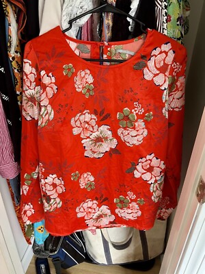 Vintage 3 Suisses Collection French Red Medium Blouse - Beautiful Color