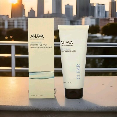 AHAVA Time to Clear Purifying Mud Facial Mask 3.4 fl.oz NIB - MSRP $35 