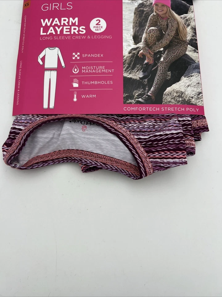 Nuevo conjunto de capas base de 2 piezas Cuddl Duds para niñas pequeñas talla XS (4-5) Foto 2 de 4