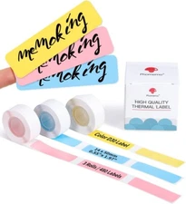 Phomemo 3 Rolls Colorful Square 14 x 50 mm Self-Adhesive Thermal Label Paper