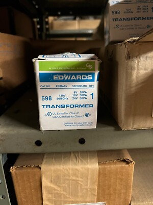 Edwards 598 Class 2 Building Elevators Signaling Transformer 120 V