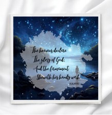 Psalm 19:1 Scripture Fabric Panel Quilt Block for quilting crafting BV749643