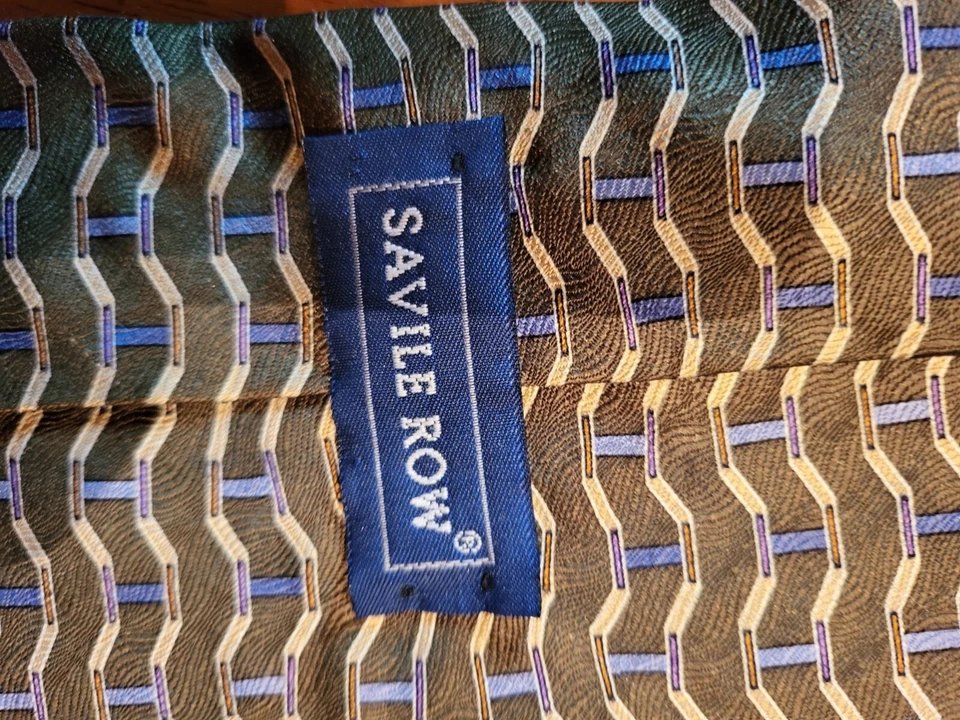 Corbata Savile Row tejida seda plateada usada en excelente estado clásica 59" Foto 2 de 2