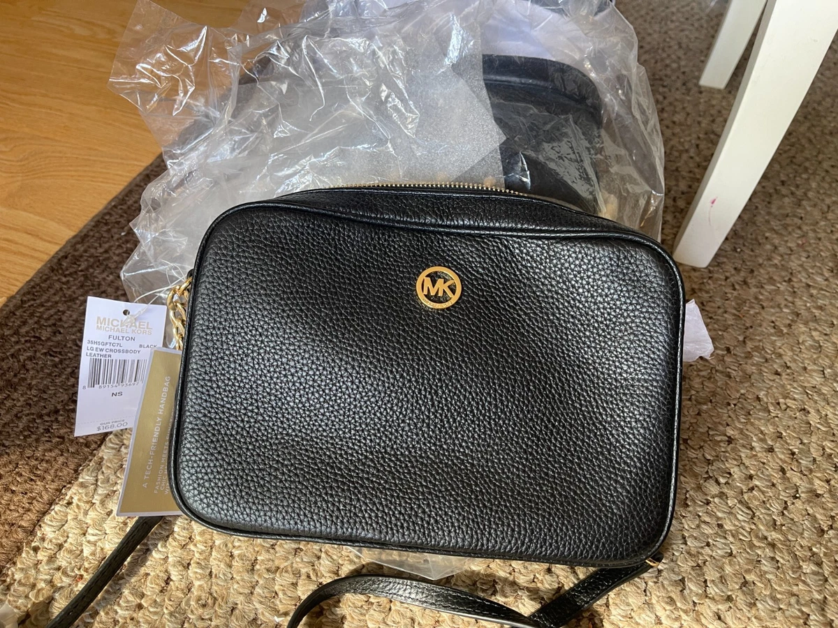 Michael Kors Fulton Leather Small Crossbody - Black