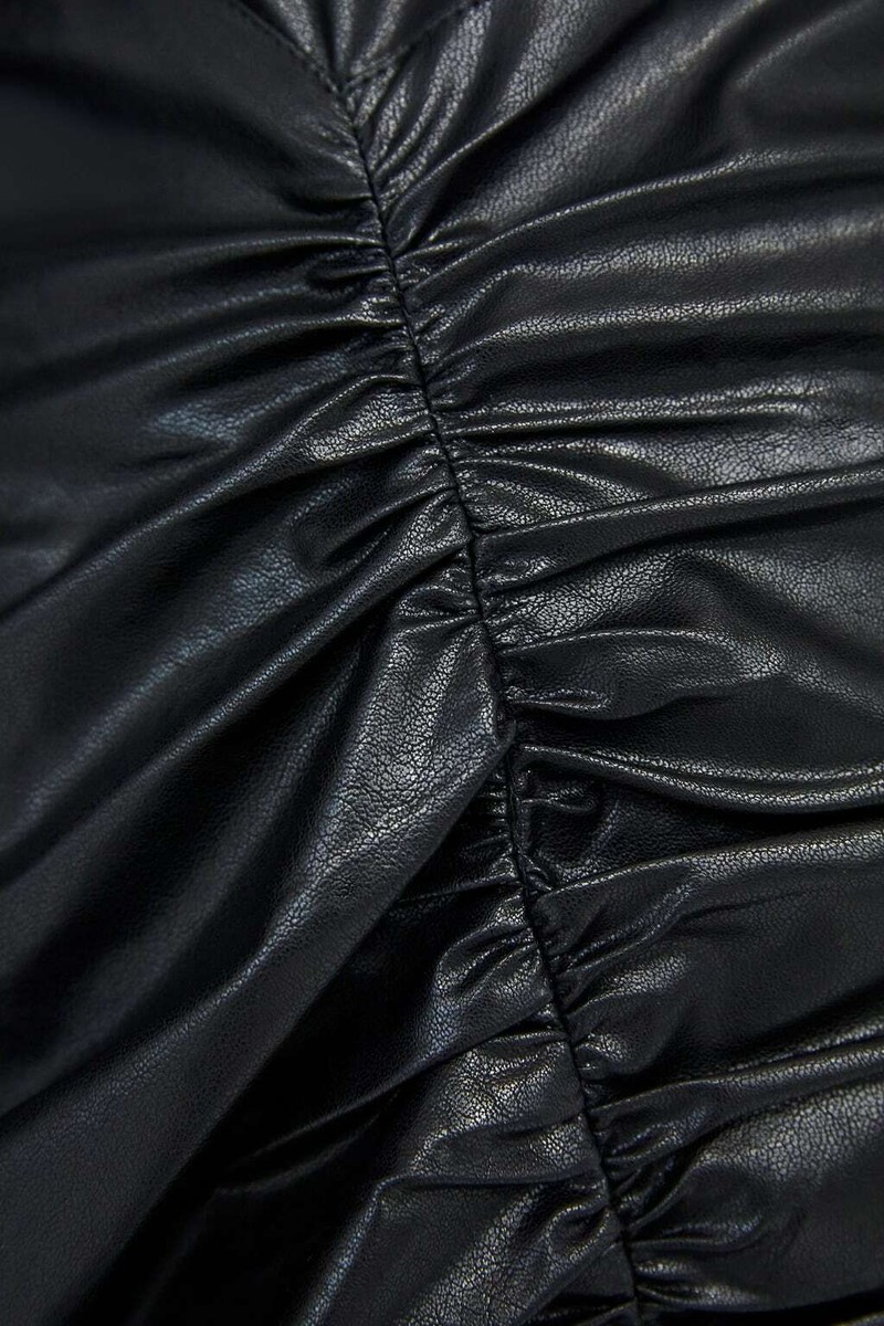 chinese dress ladies Zara Women Draped faux leather dress 2969/058/529 (Small): Buy Online at  Best Price in UAE main image 0