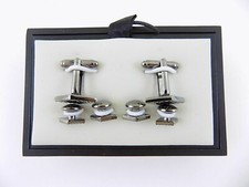 Gray Textured Diamond Stud and Cufflink Set MSRP 100