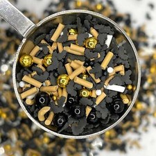FAKE Bat Black and Gold Halloween Polymer Clay Sprinkle Mix NOT EDIBLE D7-20
